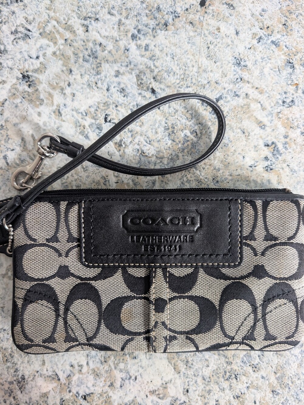 Y2K Coach Signature Jacquard Monogram Wristlet.